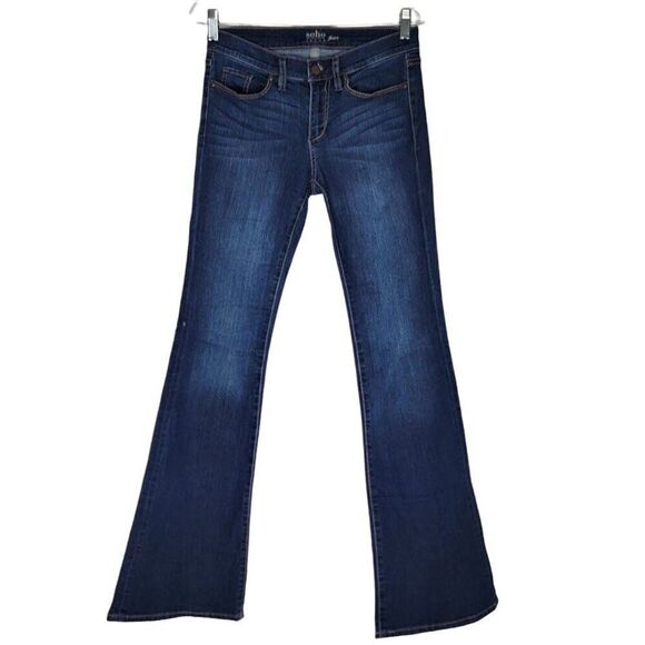 New York & Co. soho Jeans Flare Leg Size 2 Medium Wash Blue Denim Stretch 28x33 - Picture 1 of 11